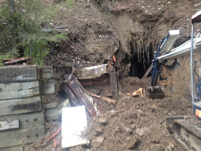 Left: What began as a small timber repair evolved into a major reconfiguration of the mine exterior.