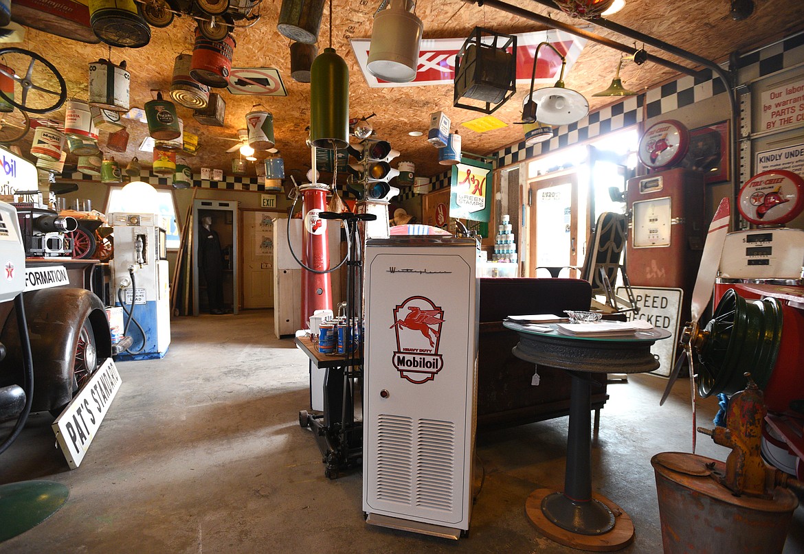 Even the ceilings at Peddler'z Village are used to display vintage items. (Aaric Bryan/Daily Inter Lake)