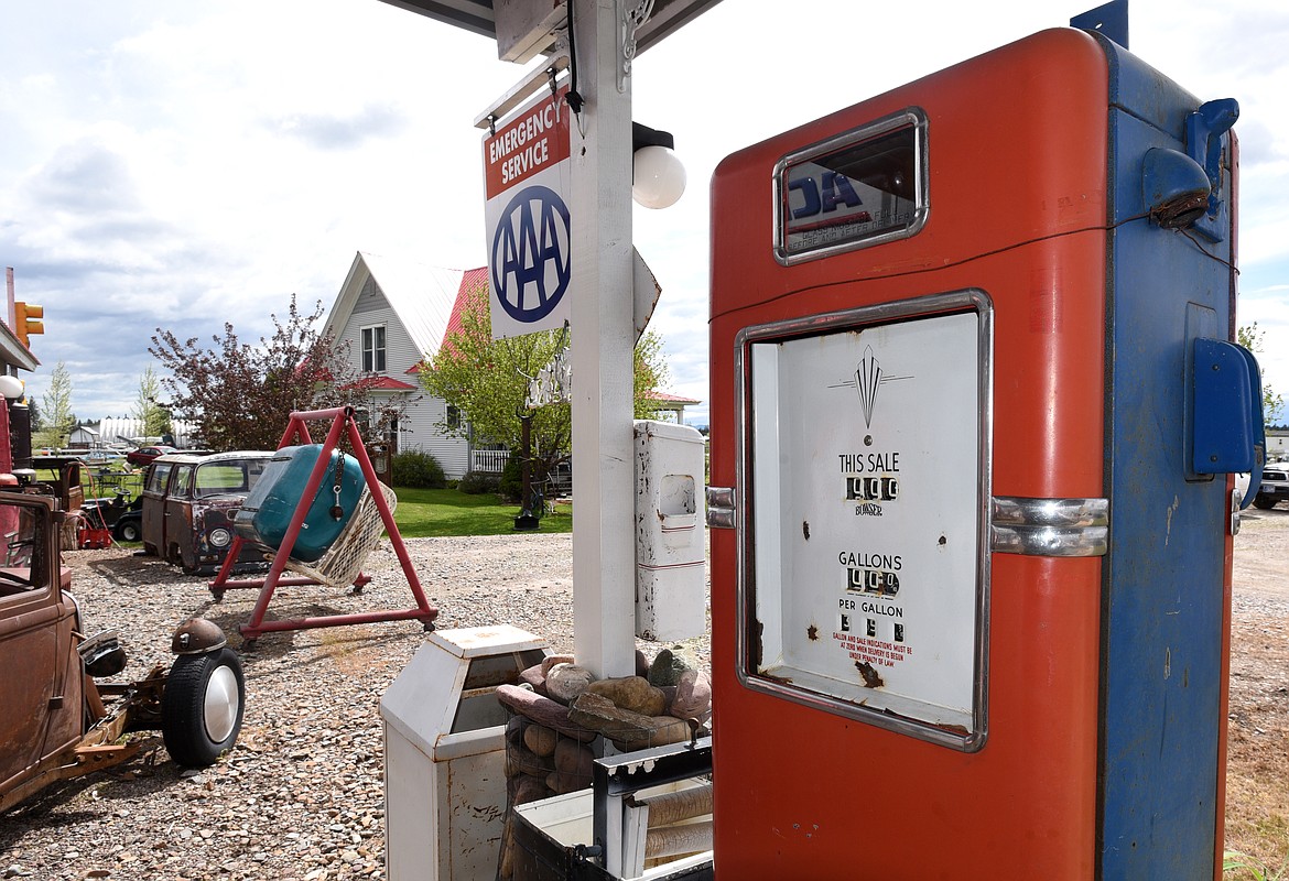 A gas tank in front of the gas station at Peddlerz&#146; Village.