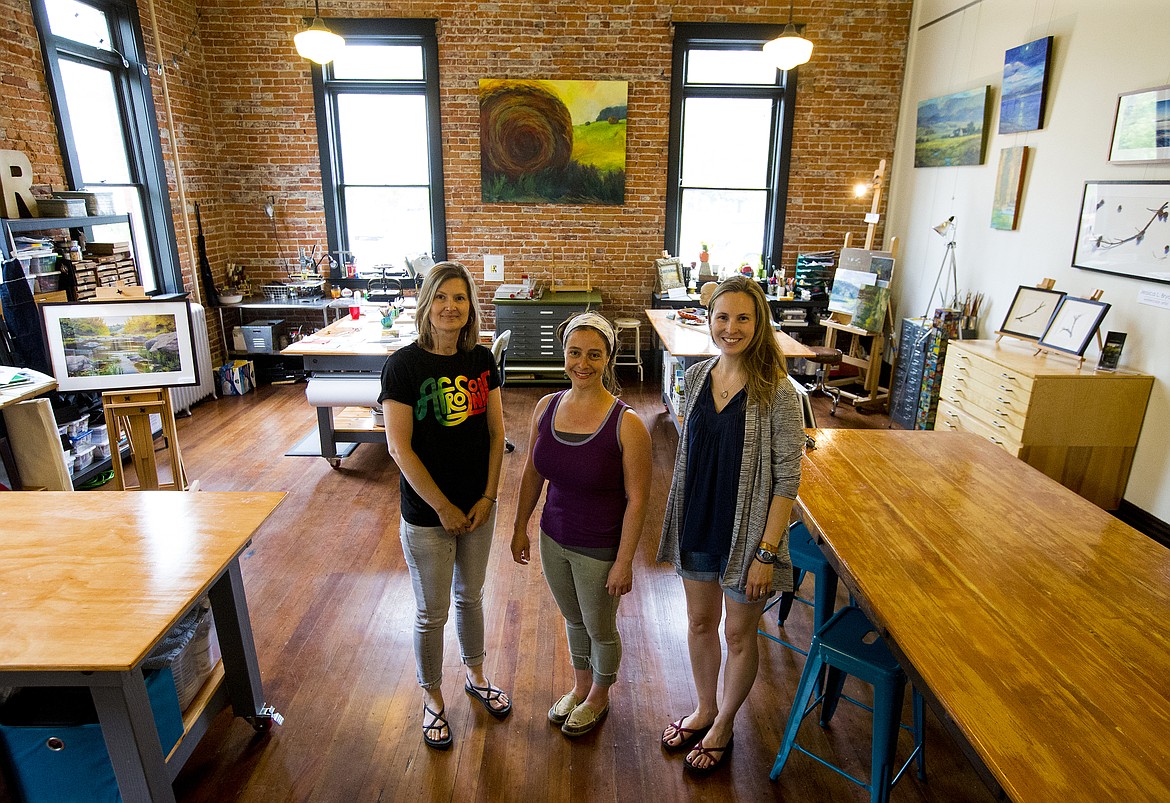 LOREN BENOIT/Press
From left, Chelsea Cordova, Sharalee Howard and Jessica Bryant and many other other artists will be opening up their studios for Artists Studio Tour, June 10-11. The tour, organized by the Coeur d&#146;Alene Arts and Culture Alliance, takes place from 10 a.m. to 4 p.m. each day and comprises 25 artists working in 12 studios in and around the Coeur d&#146;Alene area. Tickets for the event are available online at artsandculturecda.org/artist-studio-tour or at the Coeur d&#146;Alene Visitor Center at 105 N. First St. in Coeur d&#146;Alene.