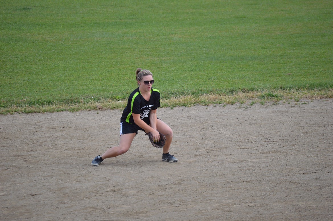 Kendra Neumeyer, all business, during last season&#146;s game.