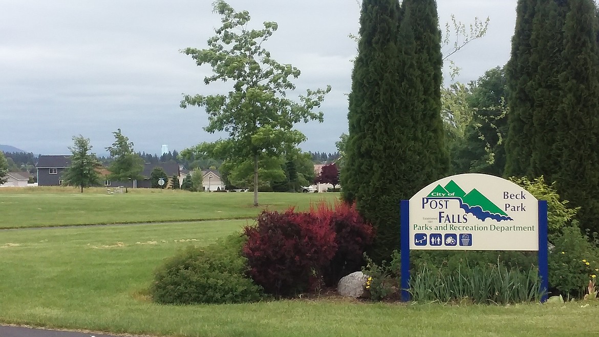 Photo by TYLER WILSON
Entrance sign into Beck Park at Prairie Meadows.