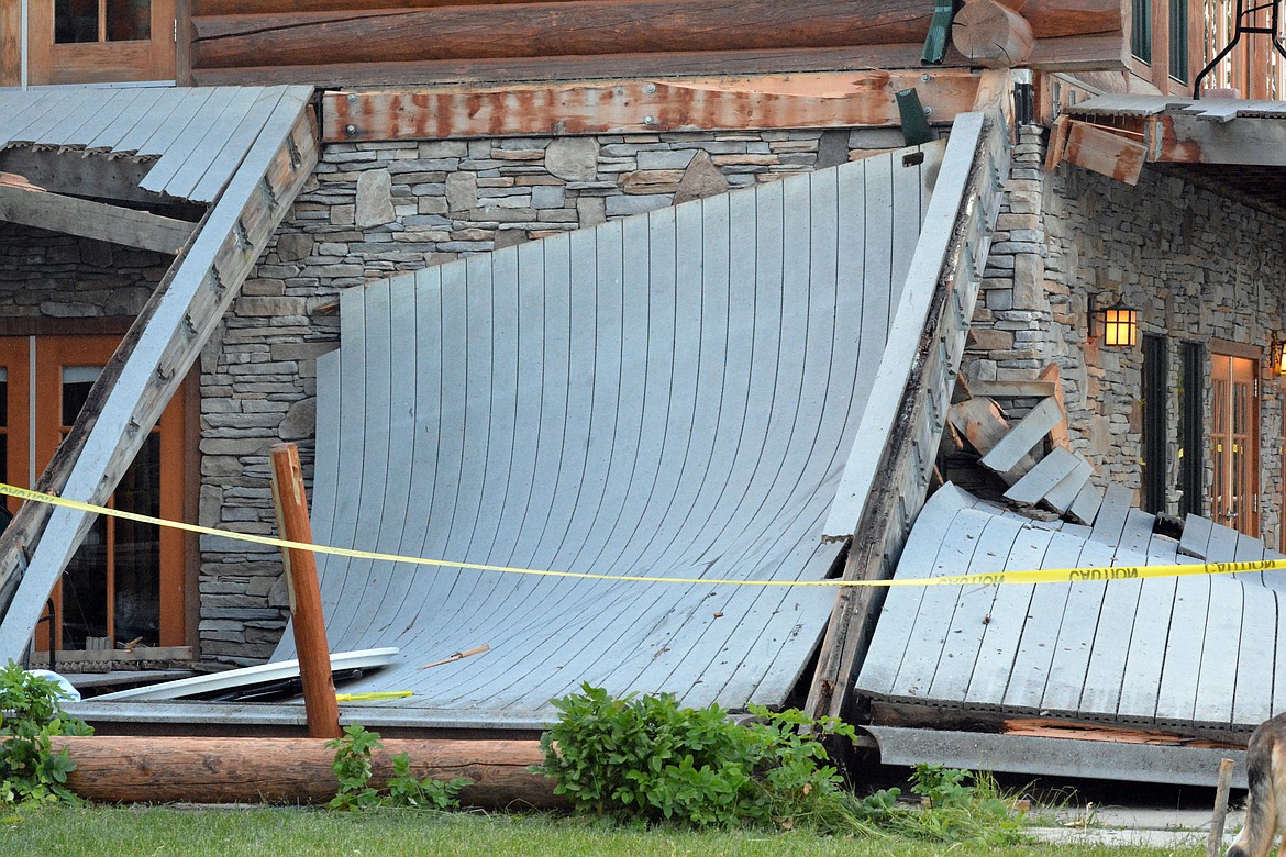 The aftermath of the deck collapse Saturday afternoon at Glacier Presbyterian Camp near Lakeside.