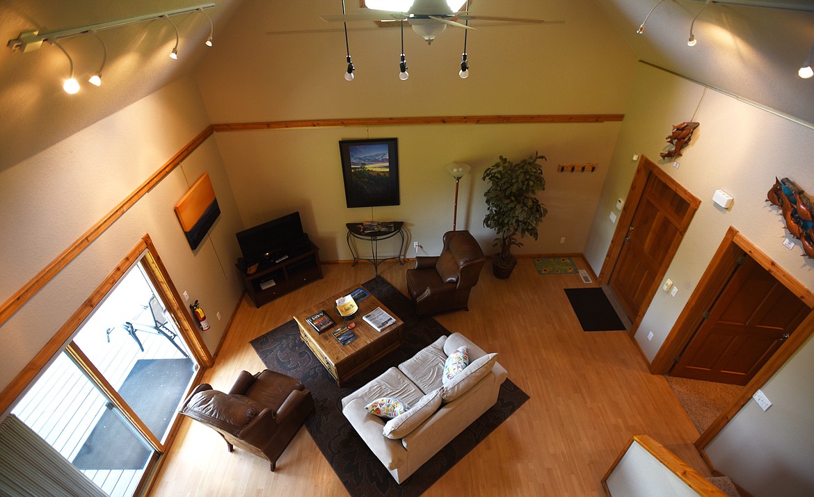 Living room of the guest quarters at Spoke and Paddle in Somers.(Brenda Ahearn/Daily Inter Lake)