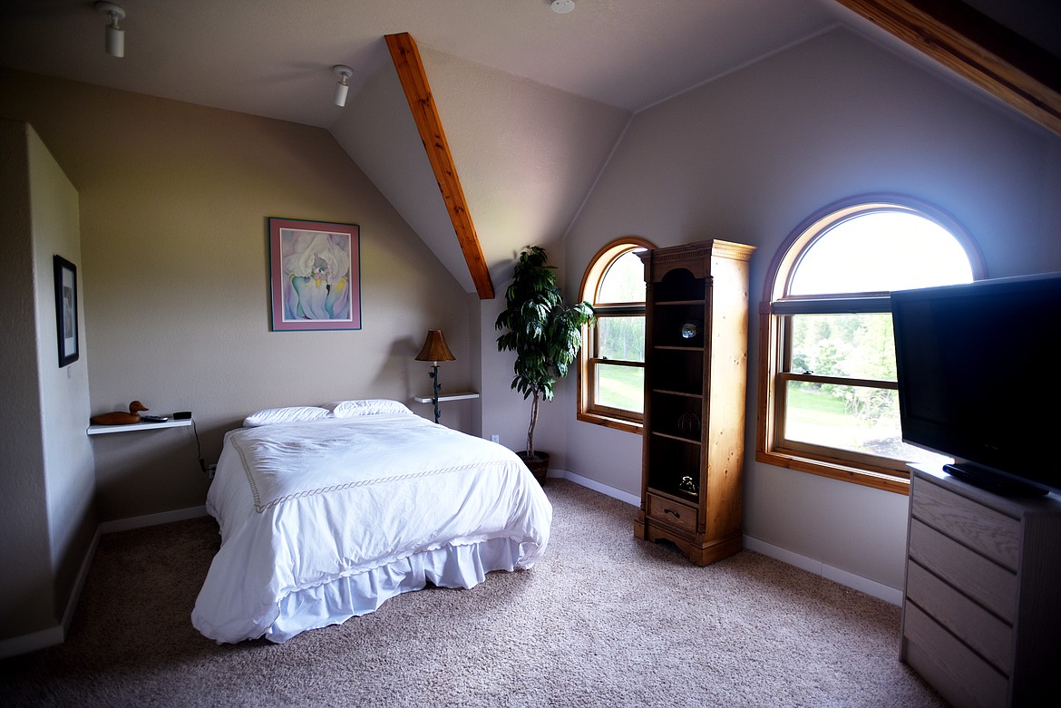 Master bedroom of the guest quarters at Spoke and Paddle in Somers.(Brenda Ahearn/Daily Inter Lake)