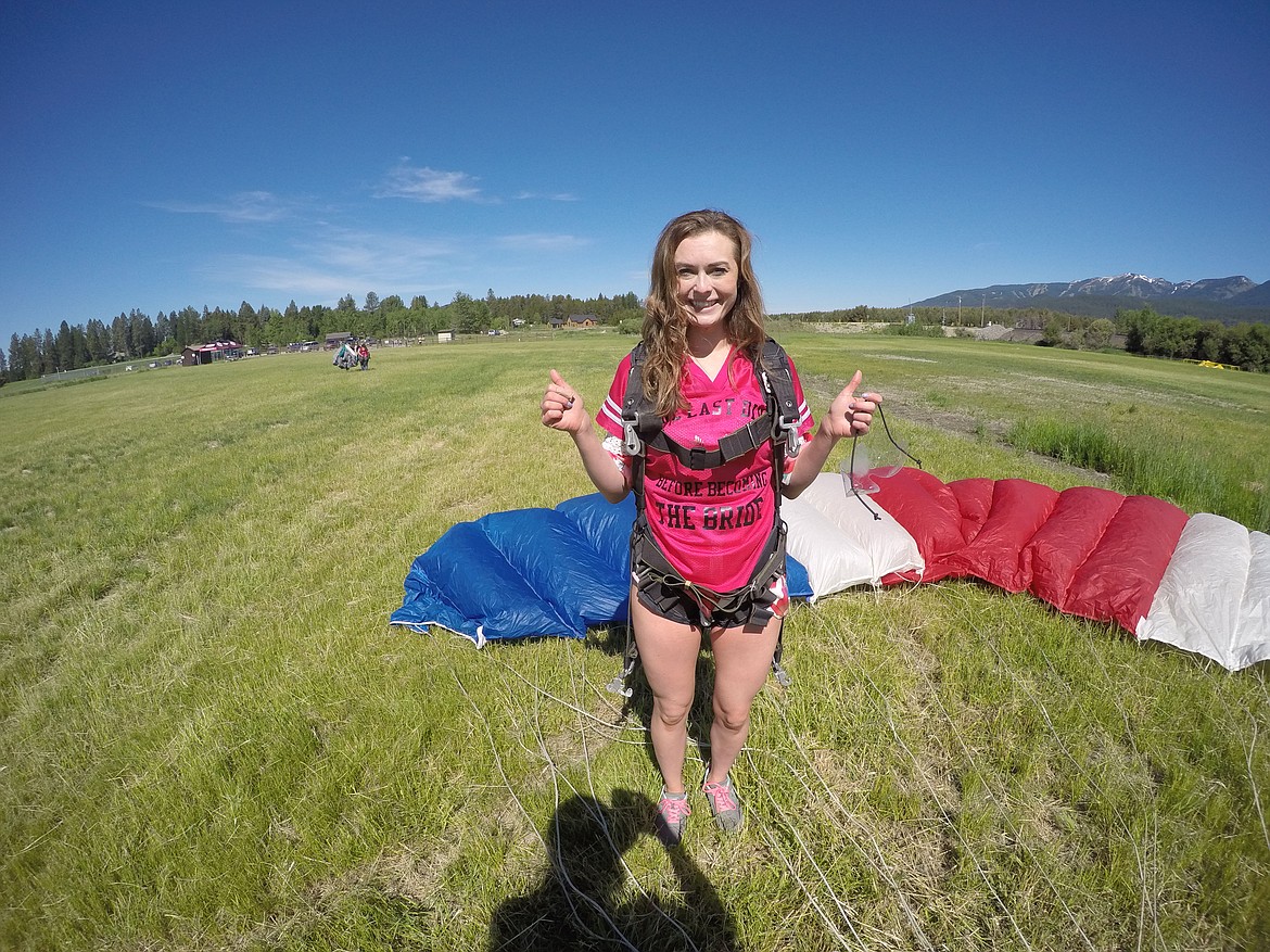 A jumper on the ground after landing at the Whitefish Airport. (Photos courtesy of Skydive Whitefish)