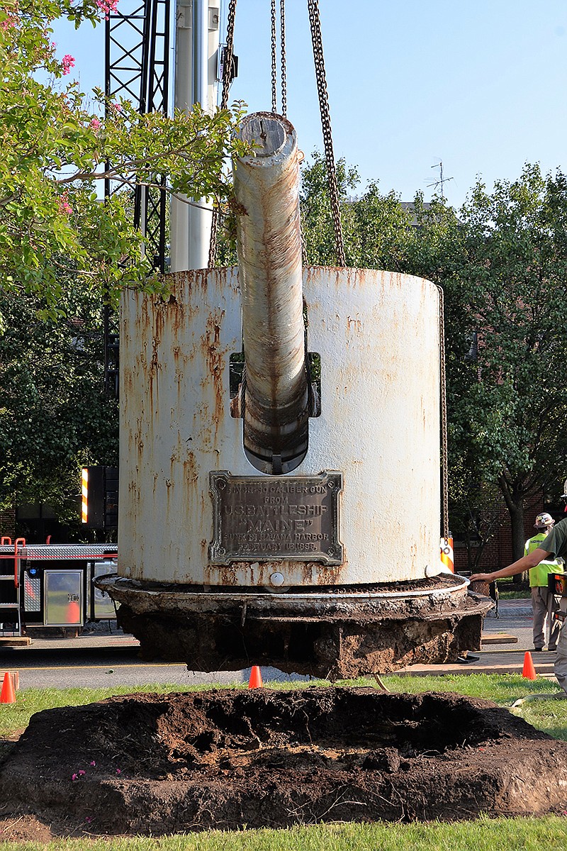 A century-old, 30-caliber gun from the U.S. Navy battleship Maine transferred to the Warren Lasch Conservation Center of Clemson University for restoration and conservation. (Courtesy Photo)
