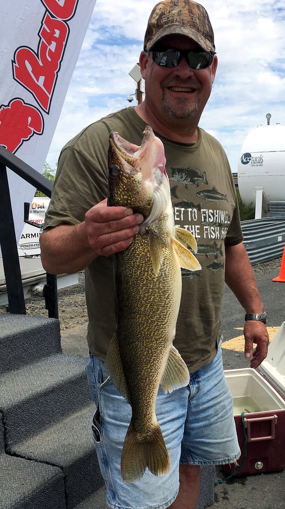 Courtesy photo - Kim Holznagel of Carbonado, WA with a 7.4 pound walleye he caught trolling a Lindy Rig/crawler combination.