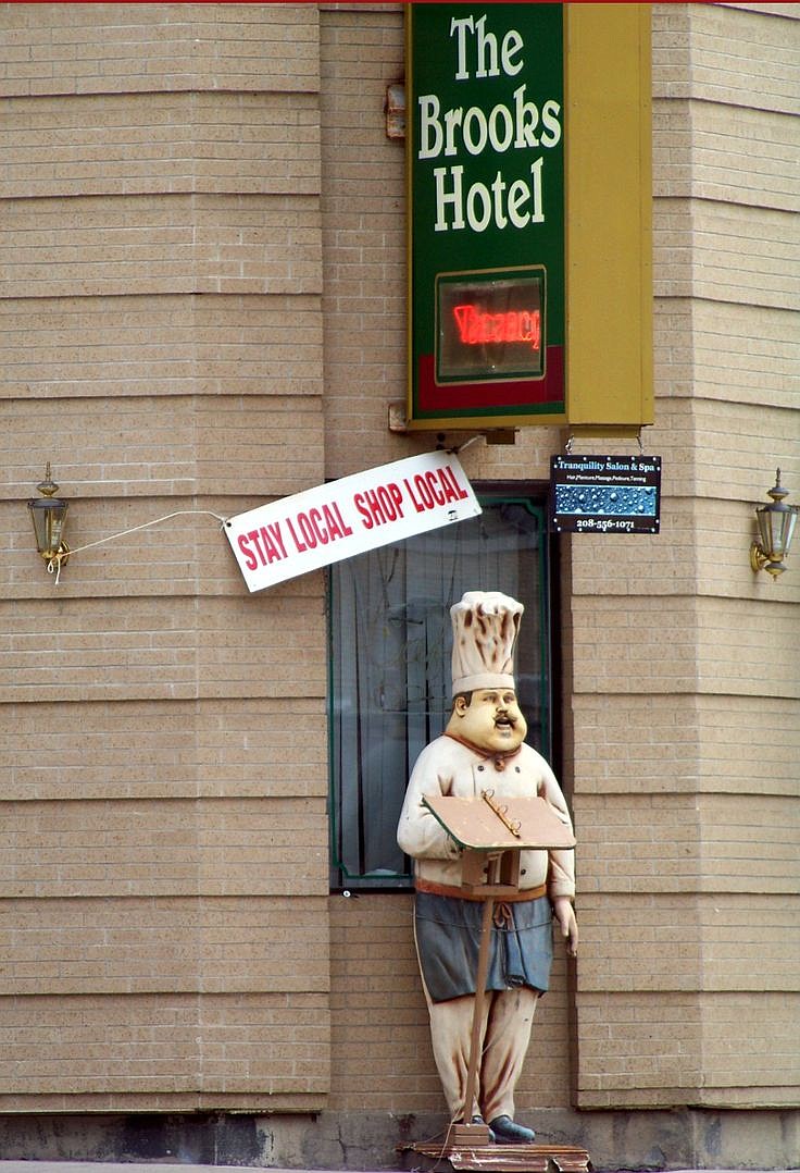 Courtesy photo. 
Chef Virgil in front of The Brooks Hotel.