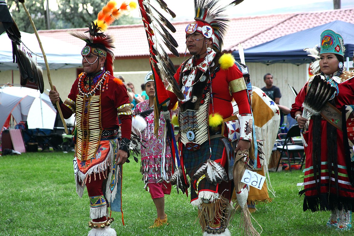 Rodney Harwood/Hagadone Newspaper Group - Fifty dancers and seven drum groups participated in the fifth annual Soap Lake Powwow over the weekend. Some dancers traveled from as far as Browning, Mont. to be a part of the festivities.