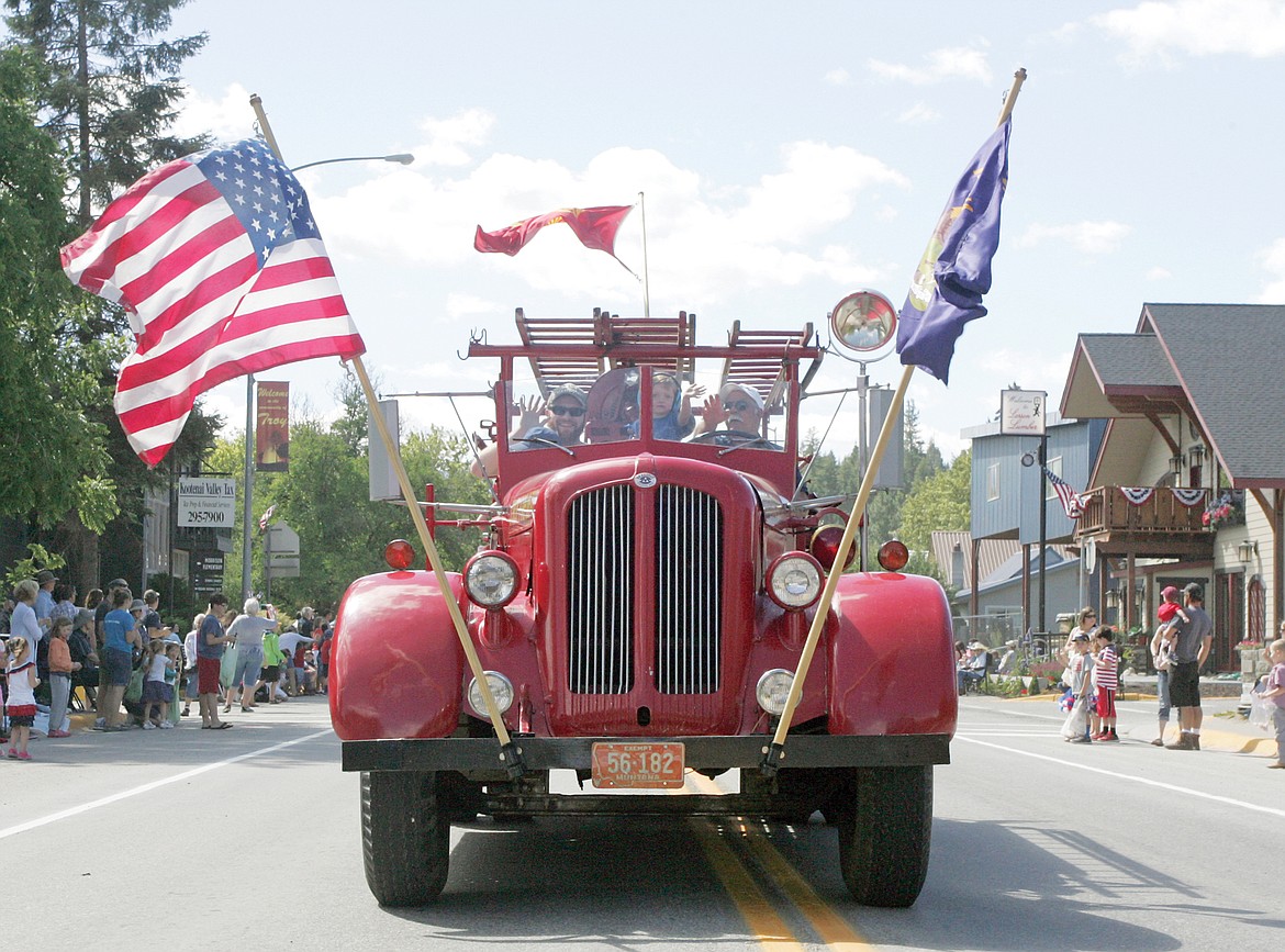 THE TROY Volunteer Fire Department's 1934 Seagrave fire engine partipates in the Old Fashioned Fourth of July parade. (Paul Sievers/The Western News, file)