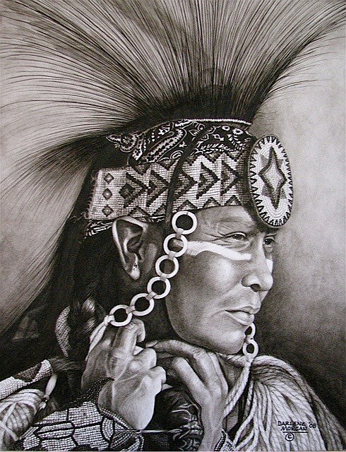 AN INDIA ink by Darlene Morgan, titled &#147;After the Dance.&#148;