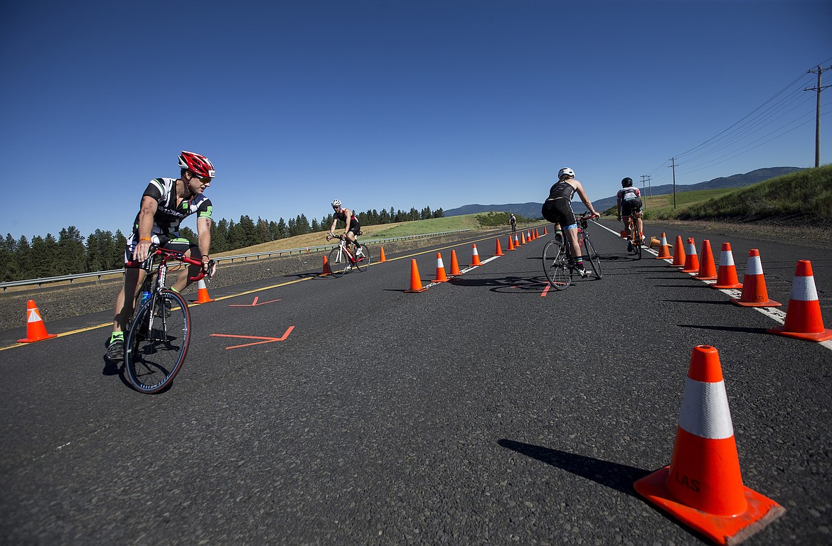 LOREN BENOIT/Press

Cyclists make the U-turn back to Coeur d&#146;Alene.