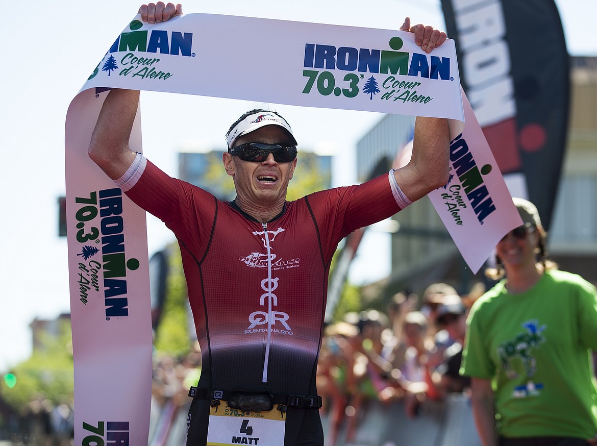 LOREN BENOIT/Press

Matt Hanson, 32, of Storm Lake, Iowa won Ironman 70.3 Coeur d&#146;Alene with a time of three hours, 51 minutes and 16 seconds. Right behind Hanson was 2016 Ironman 70.3 World Champion Tim Reed, followed by defending Ironman Coeur d&#146;Alene 70.3 champion Andy Potts.