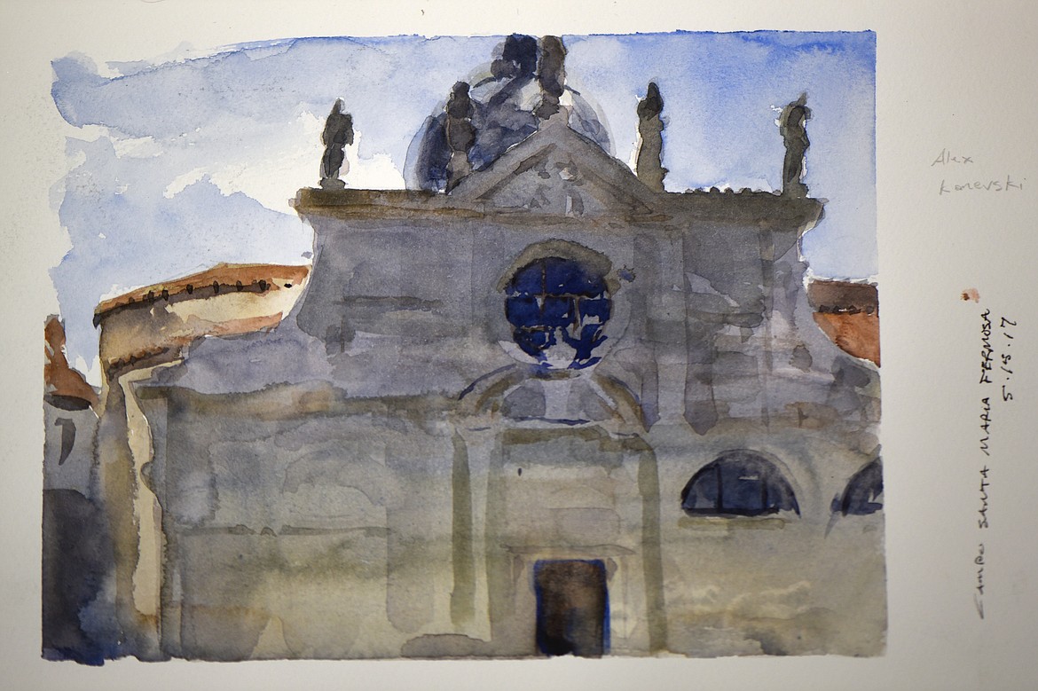 A new watercolor sketch from Venice by Richie Carter.(Brenda Ahearn/Daily Inter Lake)