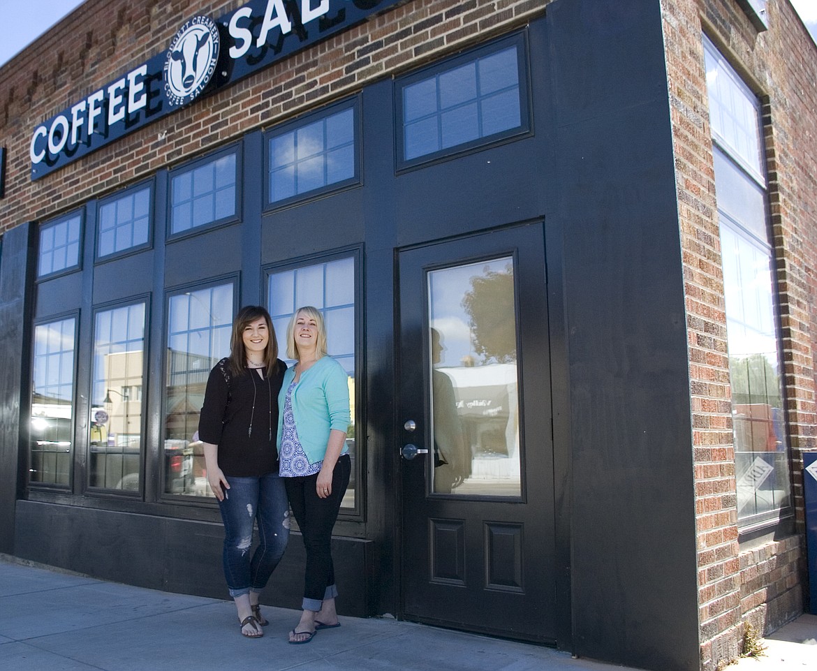 Debra Blodgett, right, stands with her daughter Morgan Kates outside the Blodgett Creamery Coffee Saloon at 325 Main Street in Polson. (Brett Berntsen/Lake County Leader)