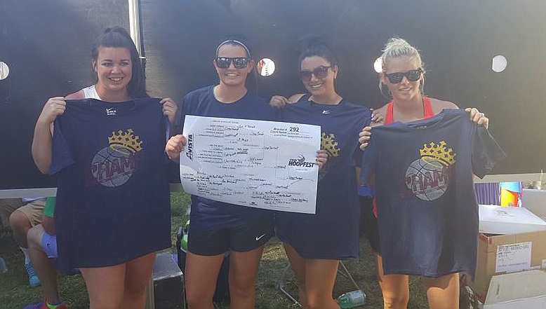Team Deep Threat was the women&#146;s division champions. Pictured are Heather Arnone, Alexus Thies, Marisa Bush, and Katie Dumont.