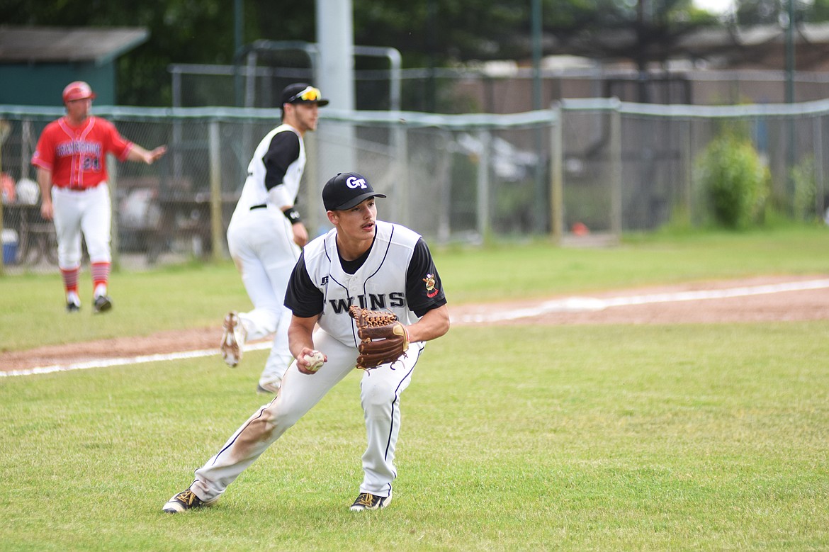 Greyson Bistodeau snatches up a bunt against Cranbrook on Saturday at Memorial Field.