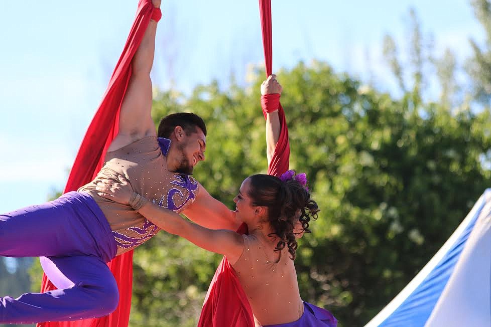 Photo by Mandi Bateman
Dancing in mid air, as part of the Jordan World Circus performance.