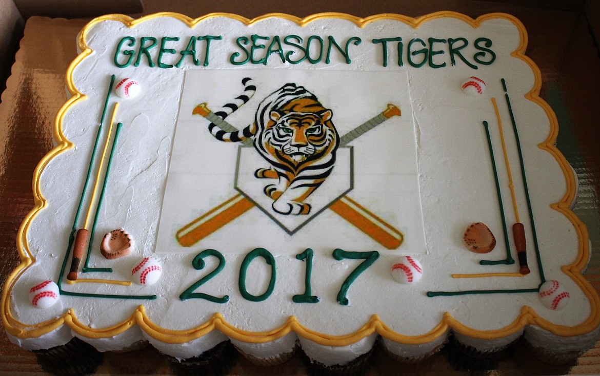 A cake celebrated the end of another successful St. Regis Tigers baseball season. (Kathleen Woodford/Mineral Independent)