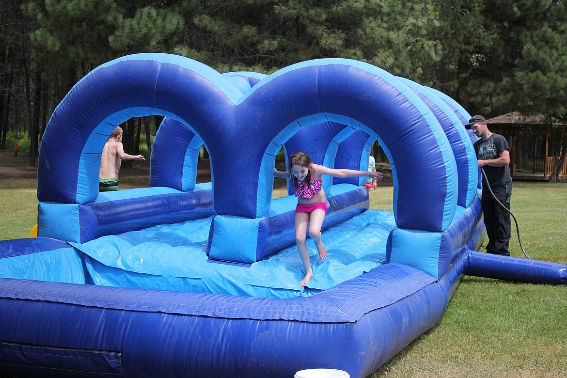 There were several water games to be enjoyed during the St. Regis baseball league end-of-the-season party. (Kathleen Woodford/Mineral Independent)