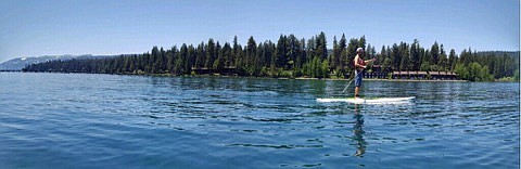 Photo courtesy of TRISHA TRUETT
Former Coeur d&#146;Alene Press reporter David Cole coasts on his standup paddleboard on Lake Tahoe during a recent visit.