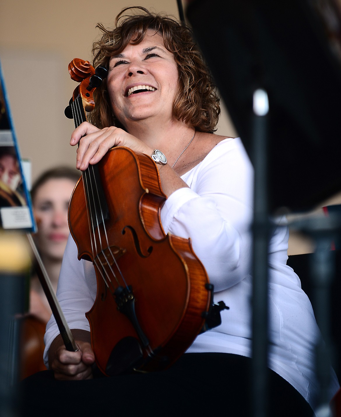 JENANNE SOLBERG of the Glacier Symphony and Chorale performs at a summer pops concert.