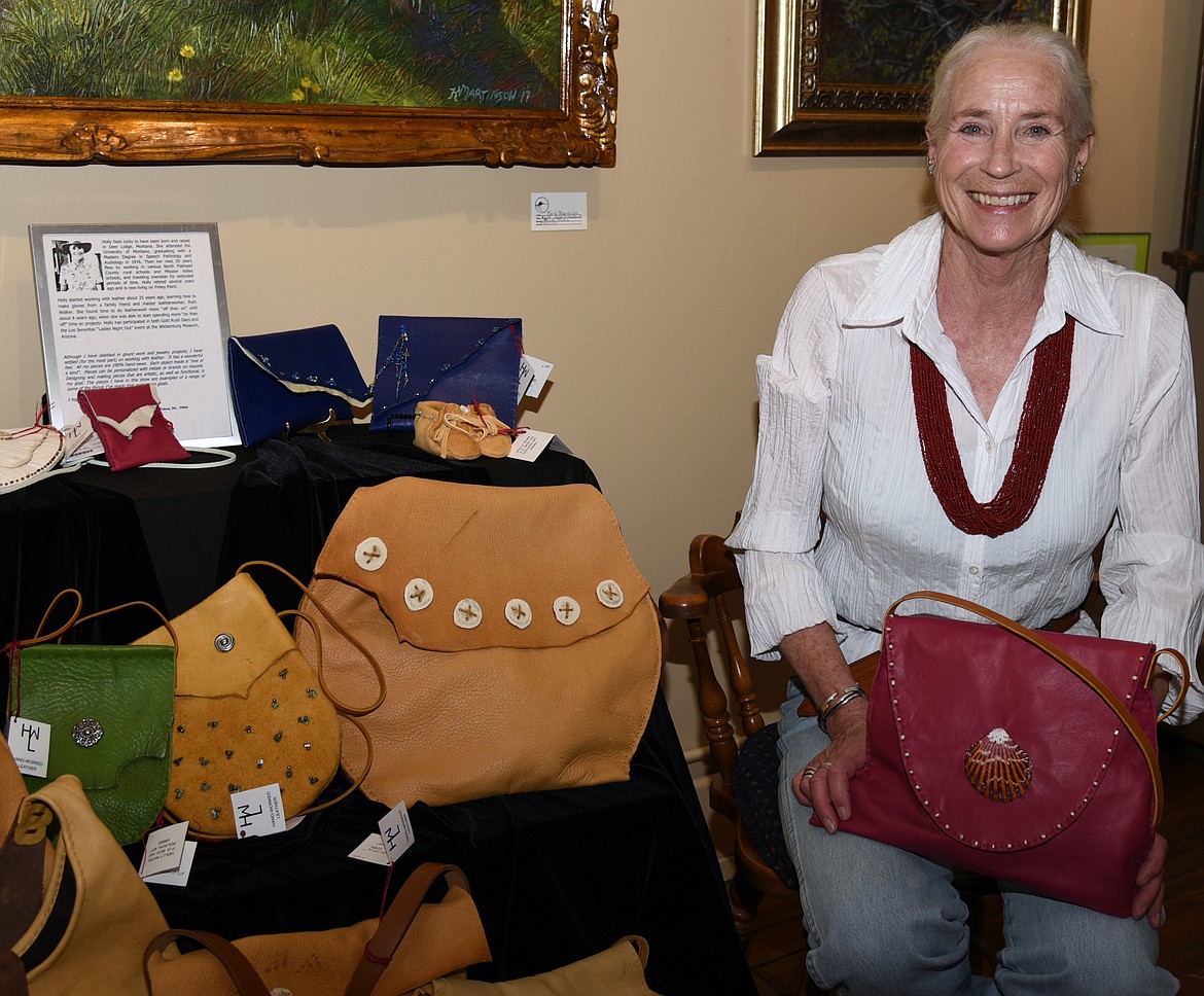 Holly Wurl creates purses and other functional art from leather. (Marla Hall/Lake County Leader)