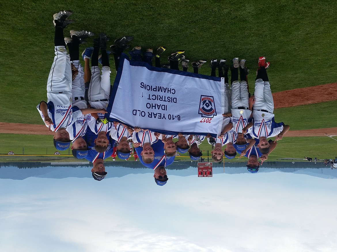 Courtesy photo
The Coeur d&#146;Alene Little League 8-10 year-old all-star team defeated Hayden 2 games to 0 to win the Idaho District 1 championship, and advance to the state playoffs July 28-30 at Croffoot Park in Hayden. In the front row from left are Mark Holecek, Tanner Franklin, Owen Field, Declan McCahill, Cason Miller, Lars Bazler, Zach Bell, Travis Usdrowski, Kyle Johnson, Hudson Kramer, Owen Mangini and Tyler Voorhees; and back row from left, manager Robin Franklin, Thor Bazler and Tony Voorhees.