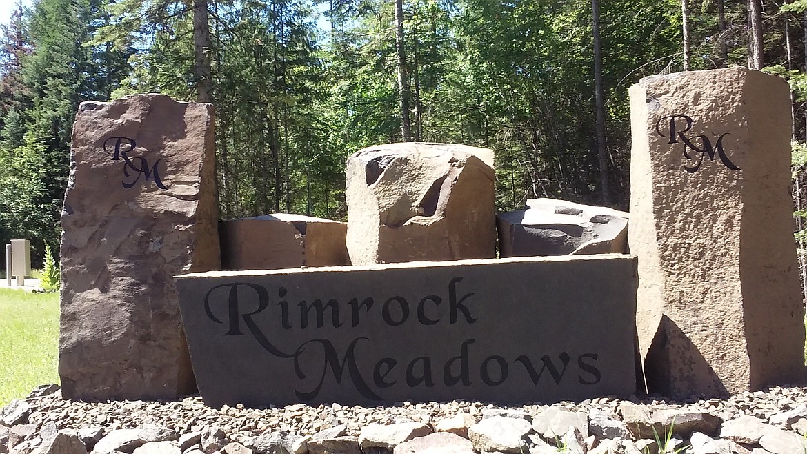 Photo by TYLER WILSON
One of the entrances to Rimrock Meadows coming from English Point Road in Hayden.