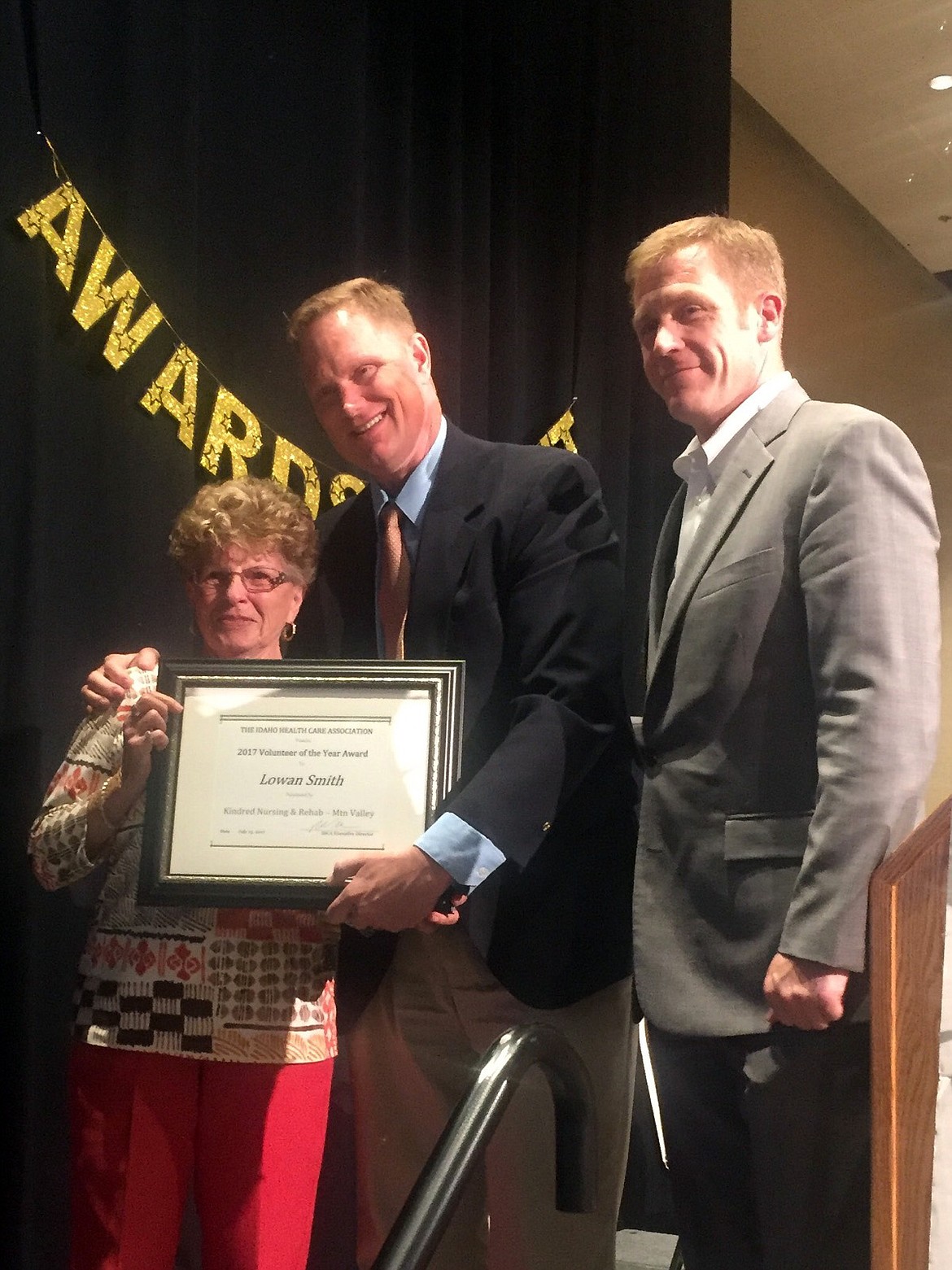 Courtesy photo
Lowann Smith shows off her award for volunteer of the year along with representatives from the Idaho Health Care Association.