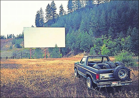 Photo by Paul Twidt. 
Twidt&#146;s Ford Bronco parked at the old Smelterville drive-in. This will be the second year in a row that the Lions have held a showing at the drive-in.