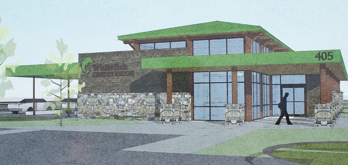 An artist conception of the new Whitefish Credit Union.