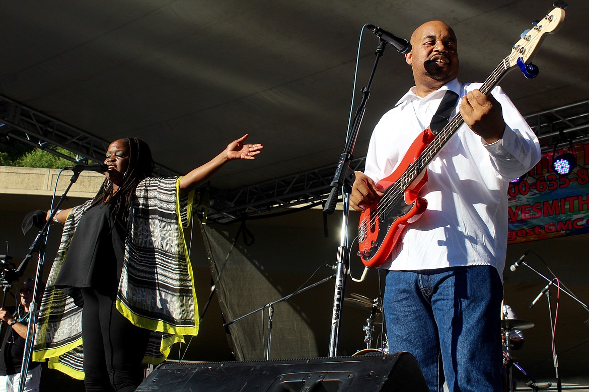 Terrie Odabi and her band from Oakland, Calif., perform on the main stage Saturday afternoon.