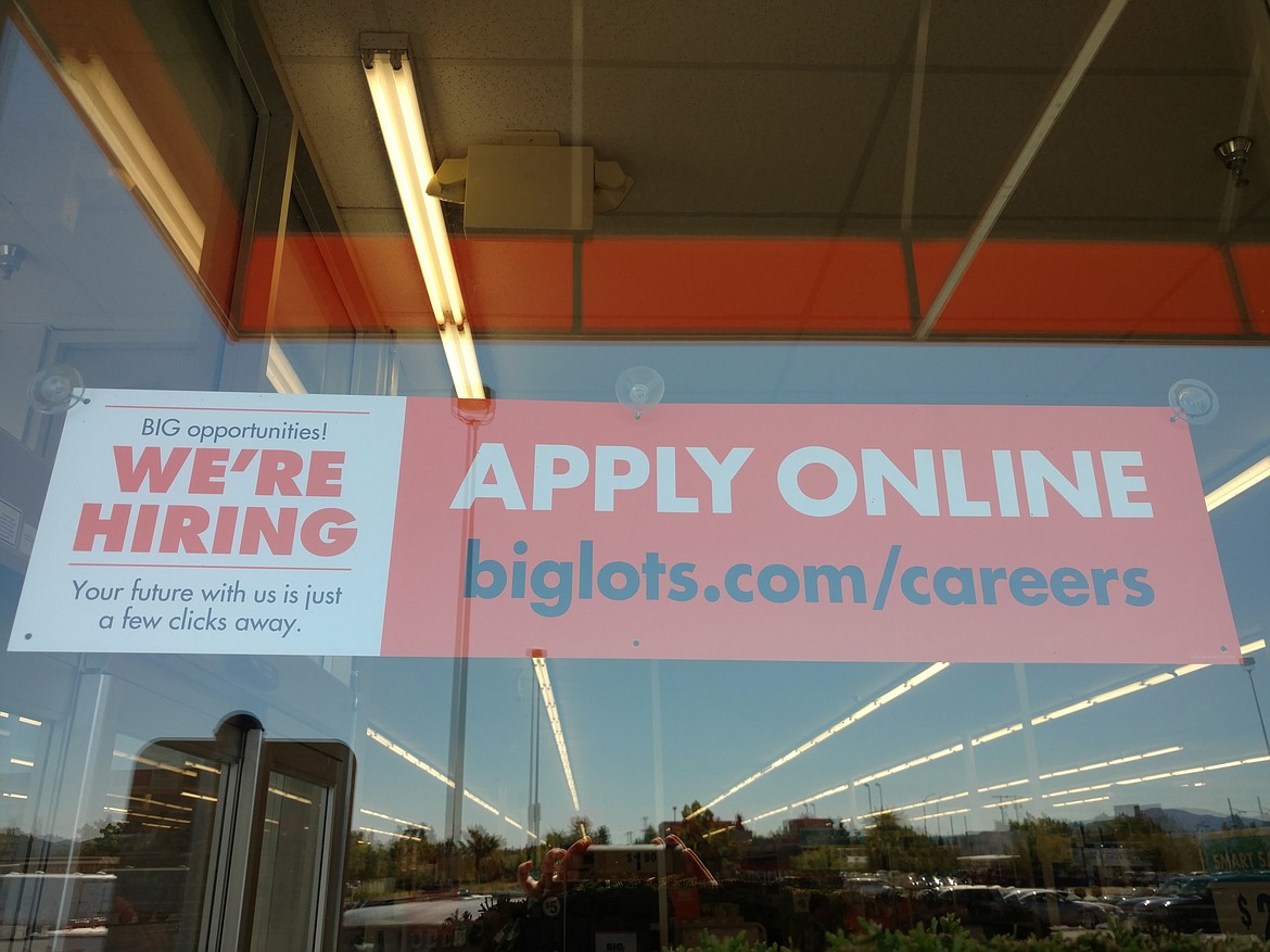 Big Lots in the shopping center at Appleway Avenue and Government Way is one of many businesses hiring in Coeur d&#146;Alene.