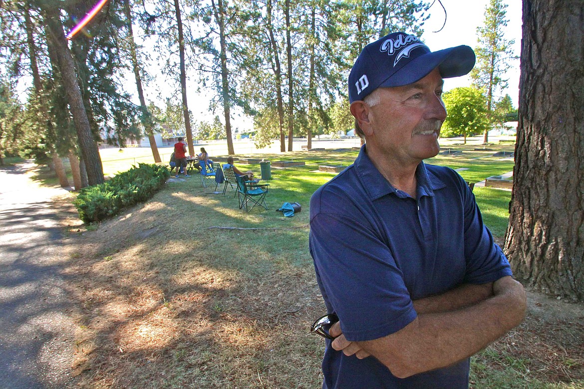 Ralph Bartholdt/Press
Former Coeur d&#146;Alene Parks director Doug Eastwood chats with residents at Winton Park where a horseshoe club uses the horseshoe pits he helped construct more than 30 years ago. Eastwood was recently appointed to the state&#146;s park board by Gov. Butch Otter.