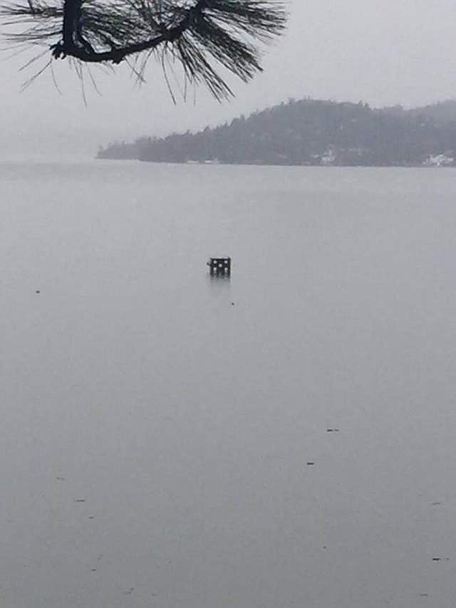 Courtesy photo 
The giant die floats across Lake Coeur d'Alene last spring.