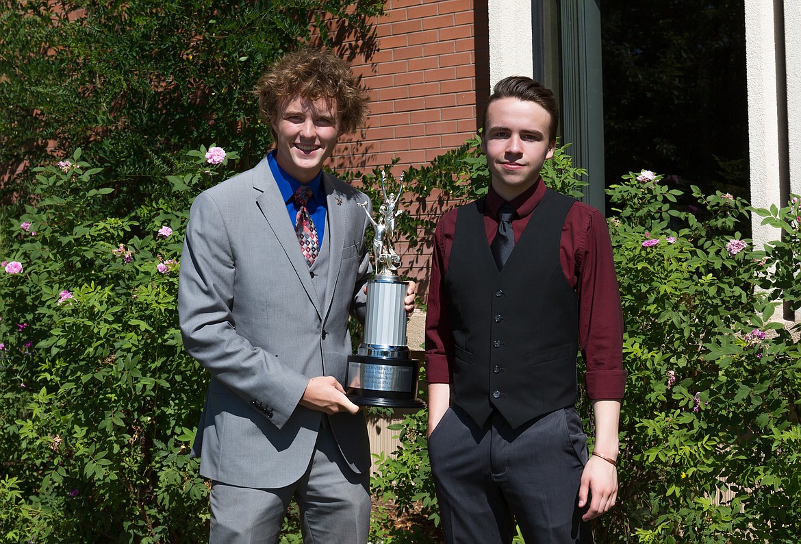 Noah Love, left, placed seventh in the nation in Lincoln-Douglas Debate at the 2017 National Speech and Debate Tournament in Alabama in June. Tristan Phillips, right, was a quarterfinalist in Informative Speaking. (Photos courtesy of Shannon O&#146;Donnell)