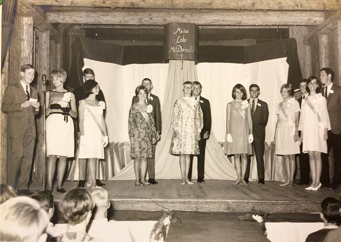 The Miss Lake McDonald Pageant&#146; was a festive affair in 1967. Pictured at the microphone is Sandy Chillstrom, chairwoman of the upcoming reunion in September. She is pictured with Jim Griffith, who will be one of the emcees at the reunion banquet.