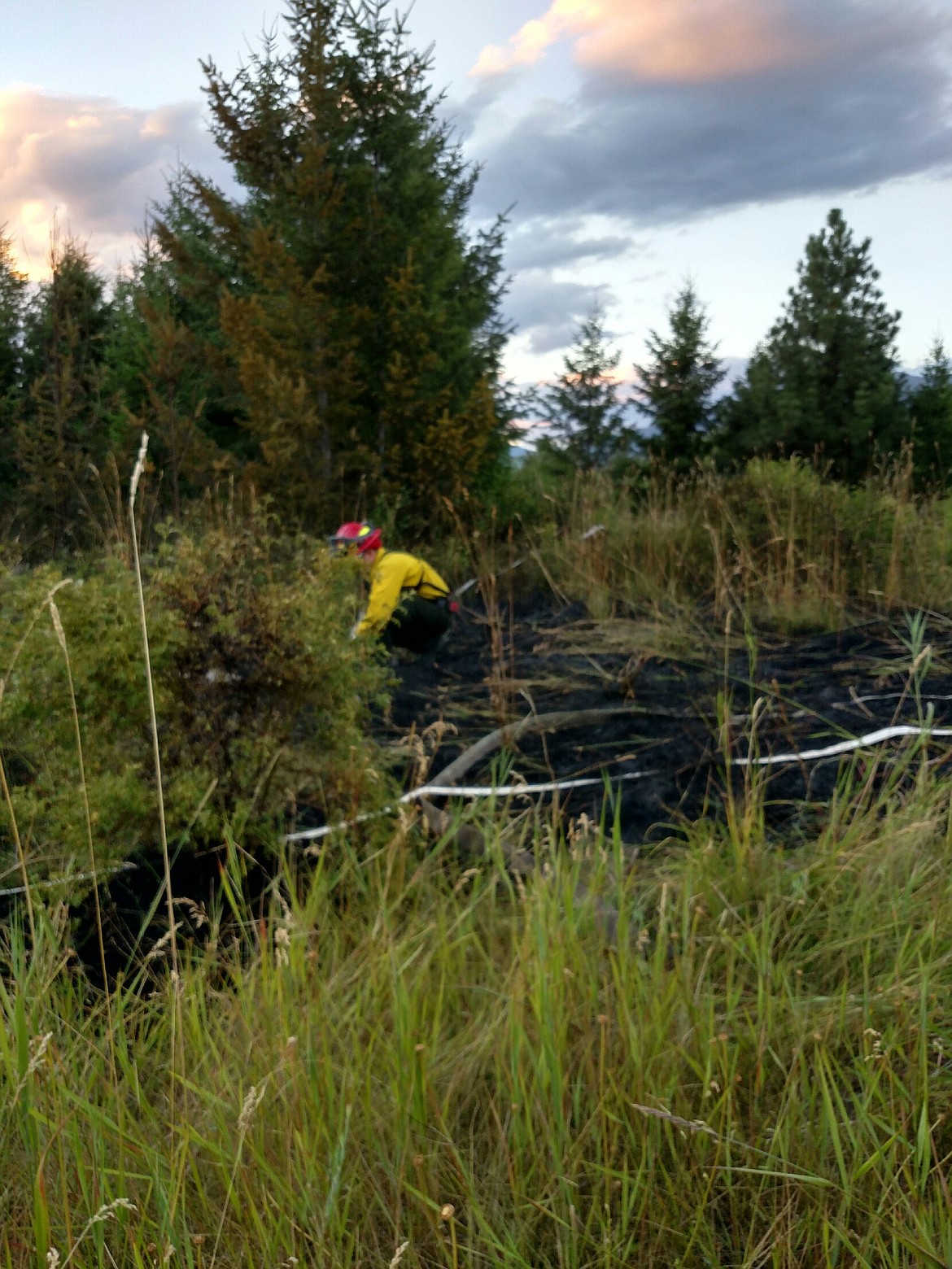 Photos by Sandy Steinhagen
Hall Mountain Fire, North Bench Fire, and Idaho Department of Lands worked together to put out the Border Fire last Sunday.