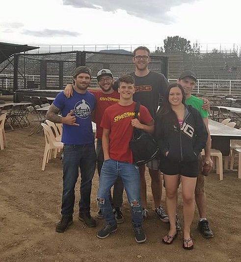 Members of Straight Blast Gym in Red Lodge, are, left to right, Scott Thometz, Noah Schultz, and Stephen Stirewalt of SBG Boise; Gus Nolte, Marnic Mann, and Duran Flaget of SBG Montana.