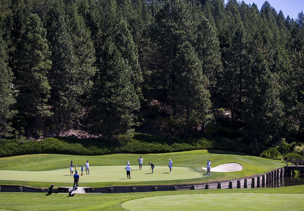 LOREN BENOIT/Press

Sports celebrities put on hole 13 during The Showcase Saturday afternoon at The Coeur d&#146;Alene Resort Golf Course.