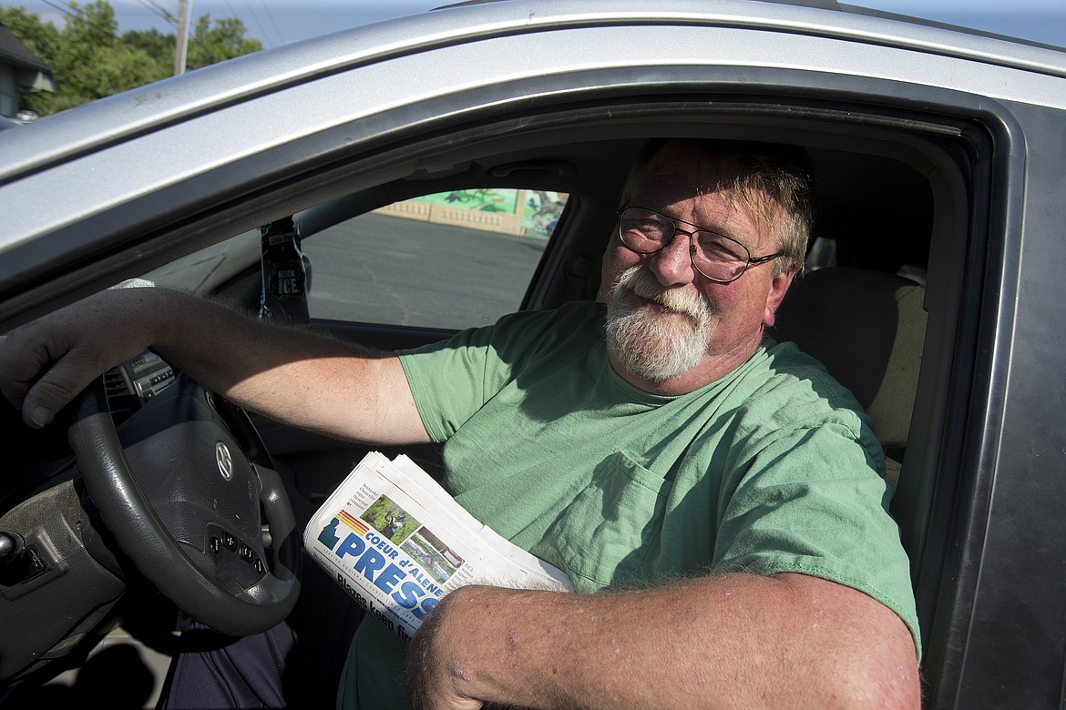 LOREN BENOIT/Press
For almost 20 years Mike Wolf has driven his Hyundai on a  120 mile newspaper route at night from Post Falls to Rathdrum. He has done this for almost 20 years. When he is not delivering the Coeur d&#146;Alene Press and the Spokesman-Review, Wolf volunteers as a coach.