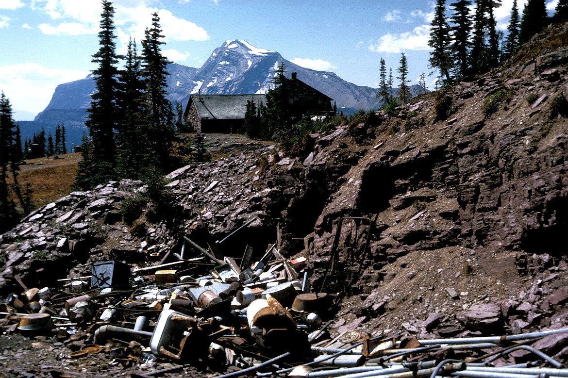 A view of the dump at Granite Park Chalet in 1969.