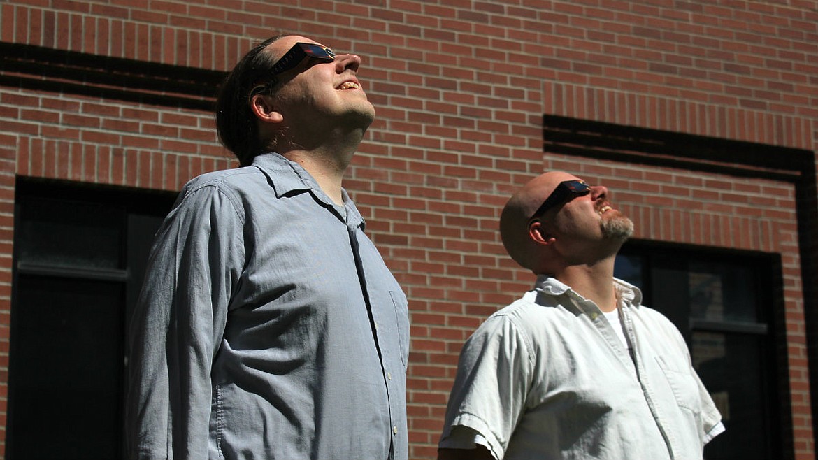 (Courtesy of UNIVERSITY OF IDAHO)
UI Physics professors Matt Hedman (left) and Jason Barnes are ready for the Aug. 21  total solar eclipse.