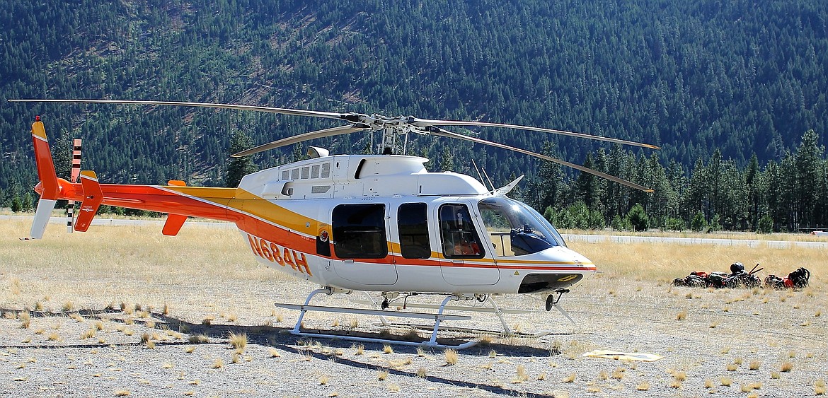 A Bell Helicopter is not restricted and can carry medical and surveillance teams into fire areas. (Kathleen Woodford/Mineral Independent)