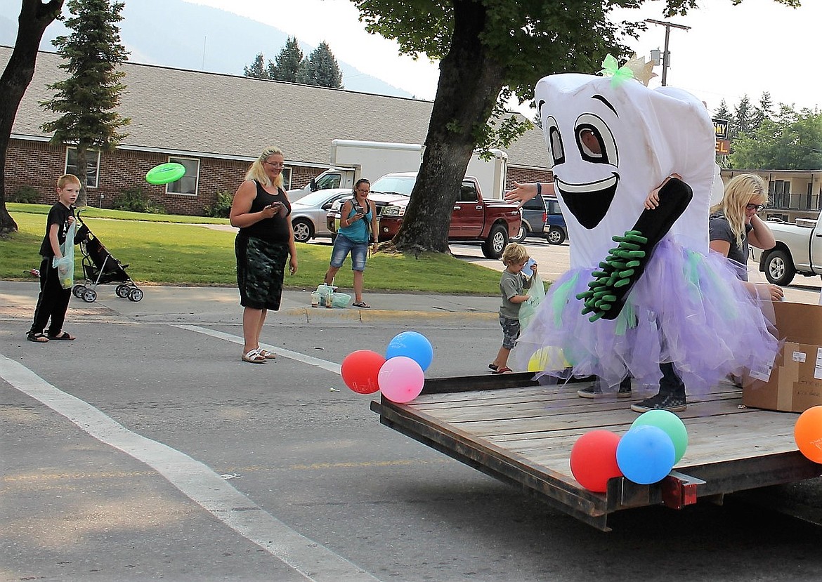 Second place in the Commercial float category was a tutu dressed tooth for Frenchtown Dental during the fair parade.(Kathleen Woodford/Mineral Independent).