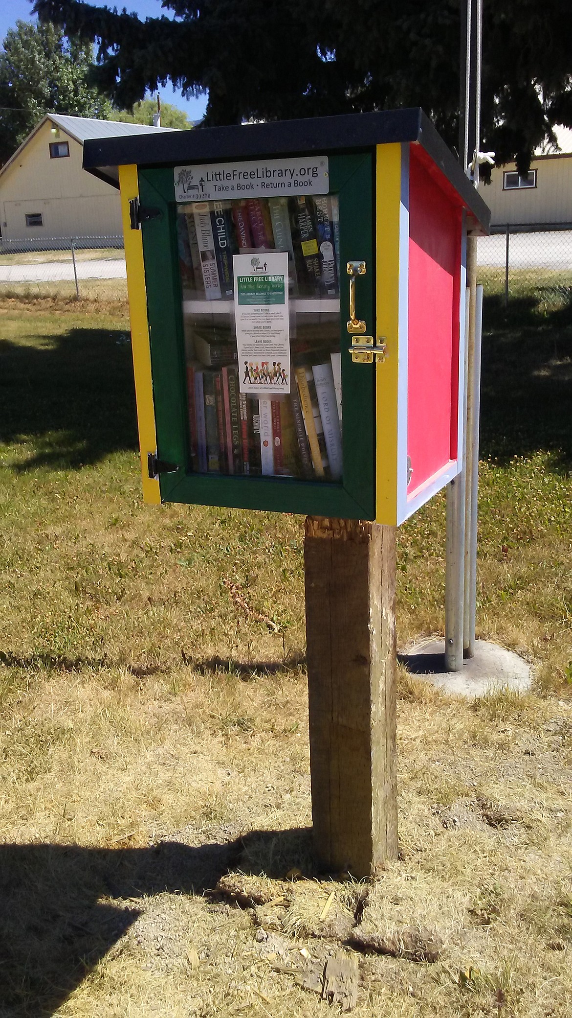 The Little Free Library in Fortine is located near the school.