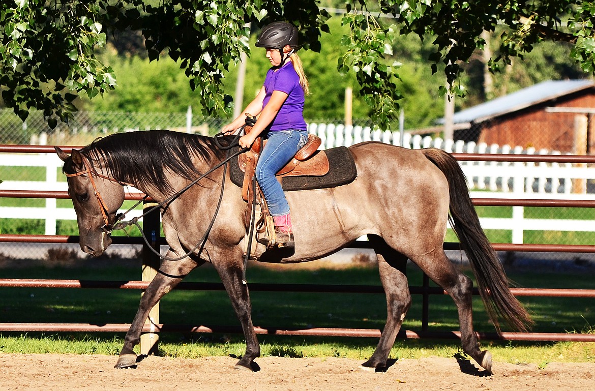 Maddy Chojnacky of Trout Creek getting some collection during the group excerise. (Erin Jusseaume/Clark Fork Valley Press)