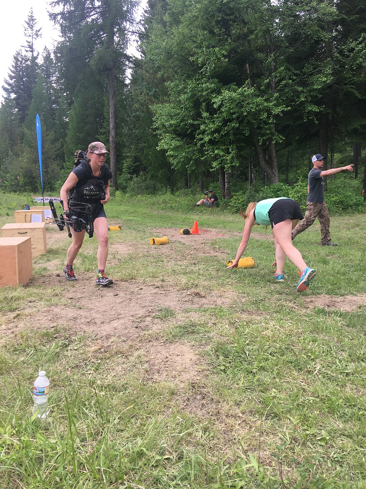 Courtesy Photo
District Qualifier Starting Line: After each physical challenge they ran a loop that ended with shooting one arrow at a 3D target with an elevated heart rate.  They were scored for accuracy of shooting with an elevated heart rate.